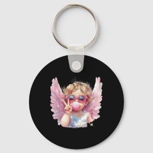 Cute Cupid Blowing Bubble Gum Sungles Valentines D Keychain