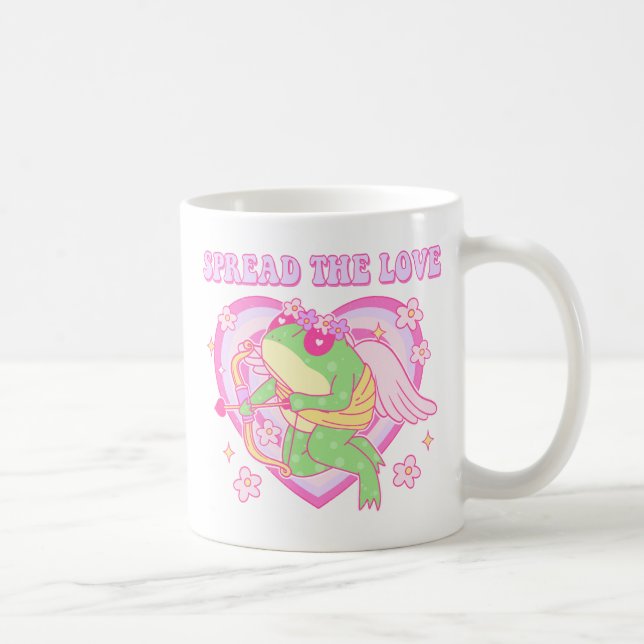 Cute Cupid Frog - Spread the Love Coffee Mug (Right)