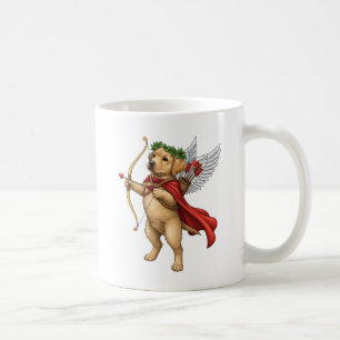 Cute Cupid Golden Retriever Puppy Valentine's Day Coffee Mug