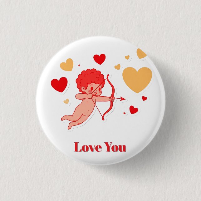 Cute Cupid With Bow And Arrow 1 Inch Round Button (Front)
