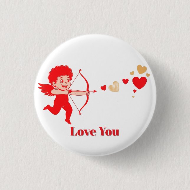 Cute Cupid With Bow And Arrow 1 Inch Round Button (Front)