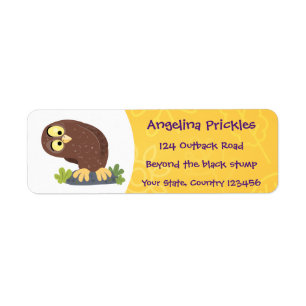 Cute curious funny brown owl cartoon illustration