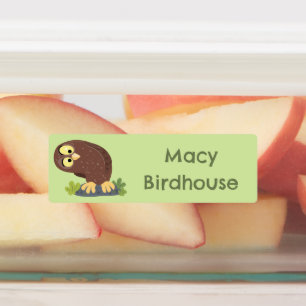 Cute curious funny brown owl cartoon personalized 