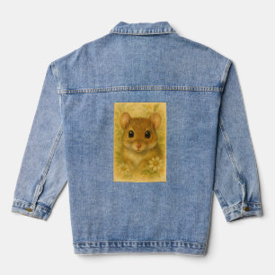 Cute curious little mouse denim jacket