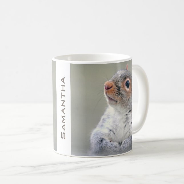 Cute Curious Squirrel Profile Photo Coffee Mug (Front Right)