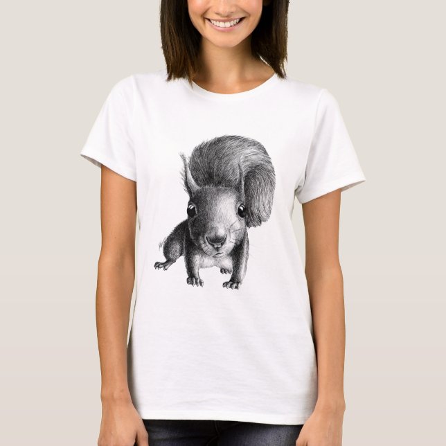 Cute Curious Squirrel T-Shirt (Front)