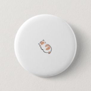 Cute Curled Up Sleeping Cat Hand Drawn Art 2 Inch Round Button