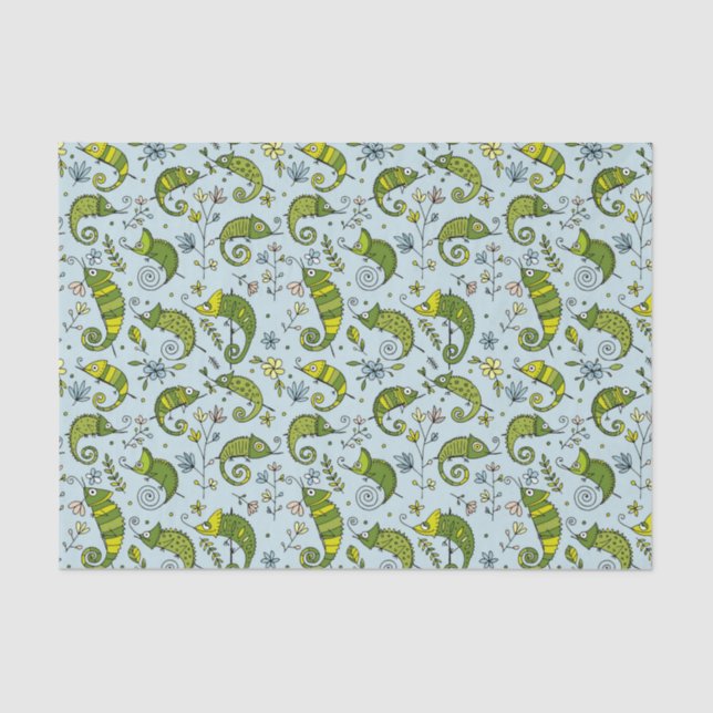 Cute Curly Chameleon Reptile Lovely Lizard Tissue Paper (Front)