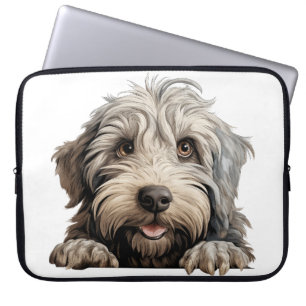 CUTE CURLY HEAIRED BERGAMASCO DOG LAPTOP SLEEVE