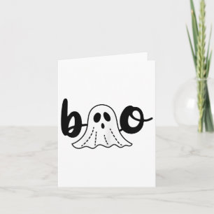 Cute Cursive Boo Spooky Ghost Halloween  Card