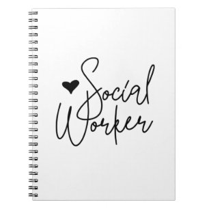 Cute Cursive Social Worker Notebook