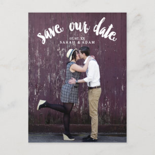 Cute Curved Text Photo Save the Date Postcard