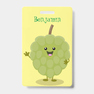 Cute custard apple cherimoya cartoon badge