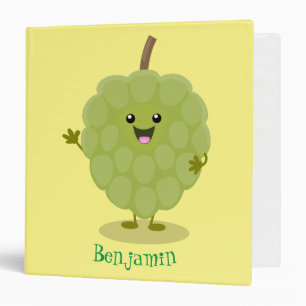 Cute custard apple cherimoya cartoon binder