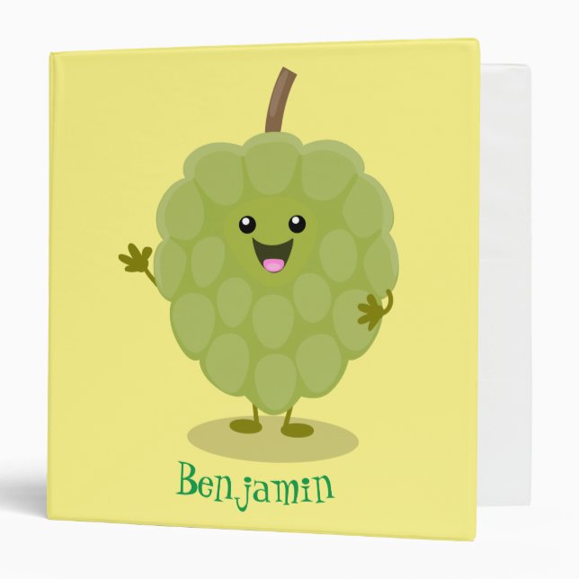 Cute custard apple cherimoya cartoon binder (Front/Inside)