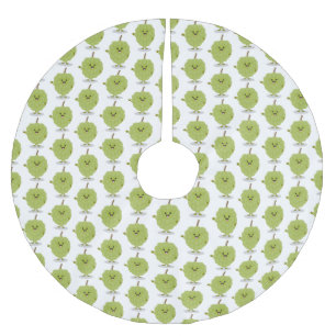 Cute custard apple cherimoya cartoon brushed polyester tree skirt