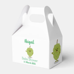 Cute custard apple cherimoya cartoon favor box