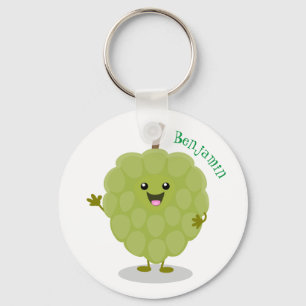 Cute custard apple cherimoya cartoon keychain