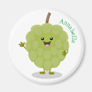 Cute custard apple cherimoya cartoon magnet