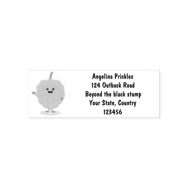 Cute custard apple cherimoya cartoon self-inking stamp (Design)