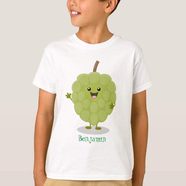 Cute custard apple cherimoya cartoon T-Shirt (Front)