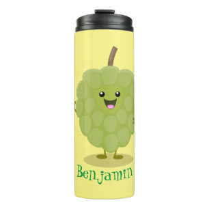 Cute custard apple cherimoya cartoon  thermal tumbler