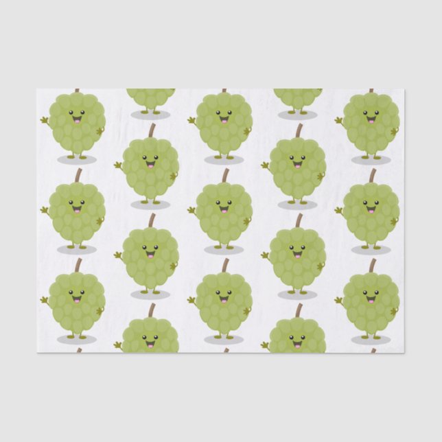 Cute custard apple cherimoya cartoon tissue paper (Front)