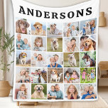 Cute Custom 25 Photos Collage Family Pets Dog Kids Fleece Blanket<br><div class="desc">Wrap yourself in cherished memories with our Personalized Photo Collage Blanket. This modern and simple blanket design allows you to showcase up to 25 of your favourite photos, making it a heartwarming addition to any home. Features Customizable Design: Choose from a selection of your most beloved photos, whether they capture...</div>