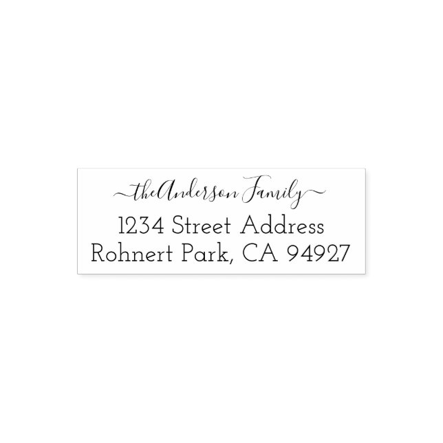 Cute Custom Address Stamp With Script Font (Design)