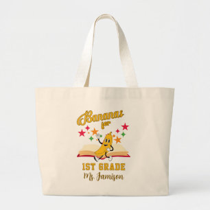 Cute Custom Bananas Teacher Shirt Large Tote Bag