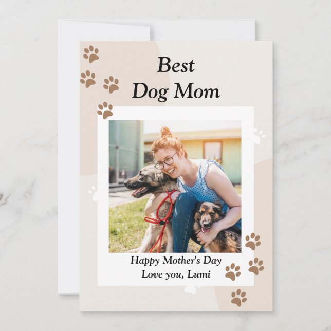 Cute Custom best dog mom card (Front)