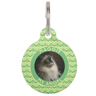 Cute Custom Cat Gift Herringbone Pet Tag
