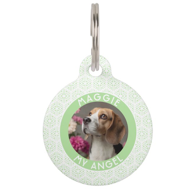 Cute Custom Cat Gift Honeycomb Pattern Pet Tag (Front)