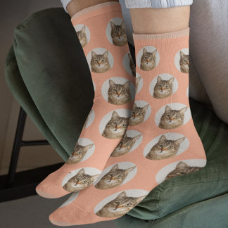 Cute Custom Cat Photo Socks
