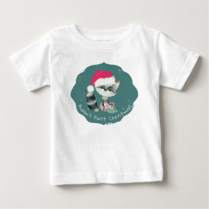 Cute Custom Christmas Baby Raccoon T-Shirt