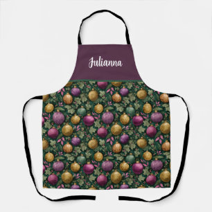 Cute Custom Christmas Baubles Pattern Apron