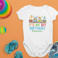 Cute Custom Circus Animal Train Birthday