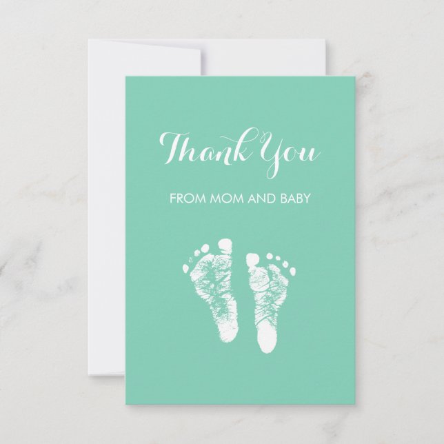Cute Custom Colour Baby Footprints Thank You (Front)