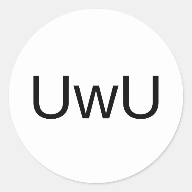 Cute Custom Colour Uwu Kawaii Smile Happy Face Classic Round Sticker (Front)