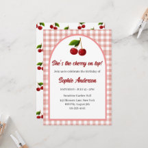 Cute Custom Coquette Cherry invitation anniversair
