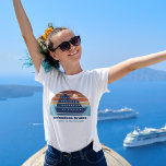 Cute Custom Cruise Ship Family Trip Sunset Women's T-Shirt<br><div class="desc">Cool custom cruise ship t-shirts for your family reunion or spring break trip to Bermuda,  The Bahamas,  or The Caribbean. Customize these cute sunset tees with your family name and destination or year.</div>