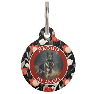 Cute Custom Dog Gift Tulip Pet Tag