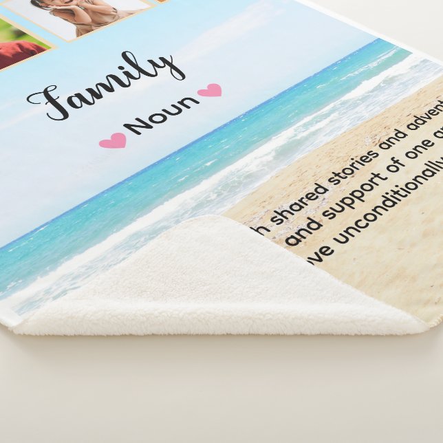 Cute Custom  Family Photo Sherpa Blanket (3/4)