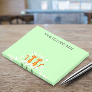 Cute Custom Ginger Floral Green Orange Cat  Post-it Notes