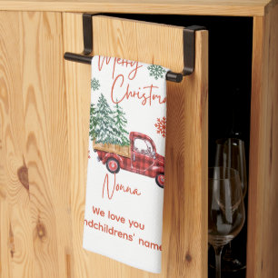 Cute Custom Grandma Childrens Names Kitchen Towel