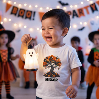 Cute Custom Halloween Tree Baby T-Shirt