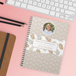 Cute Custom Kid Name & Photo Abstract Patterns Notebook