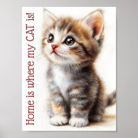 Cute Custom Kitten Wall Decoration, Kitty Cat