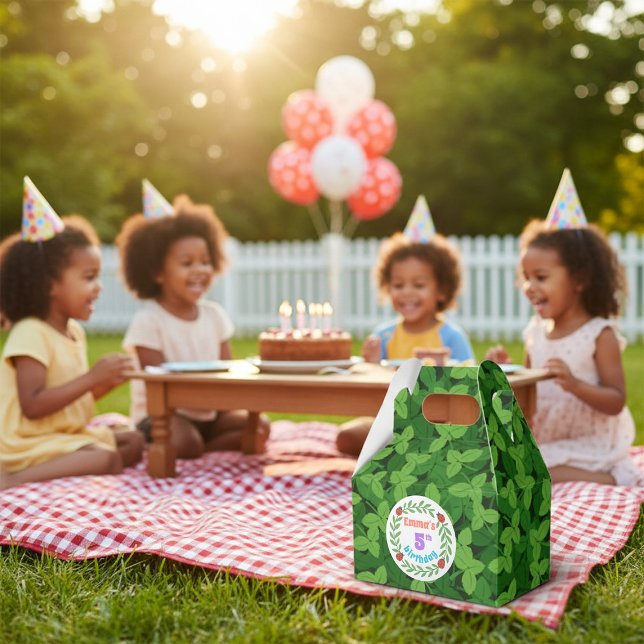 Cute Custom Ladybug & Leaf 5th Birthday Favor Box (Creator Uploaded)