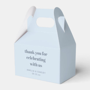 Cute Custom Light Blue Couples Shower Thank You Favor Box